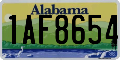 AL license plate 1AF8654