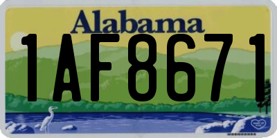 AL license plate 1AF8671