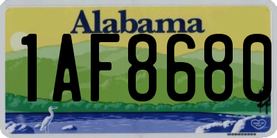 AL license plate 1AF8680