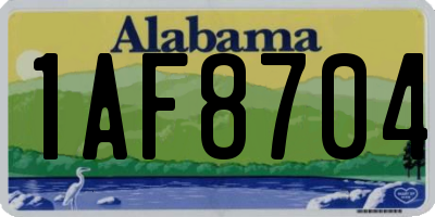 AL license plate 1AF8704