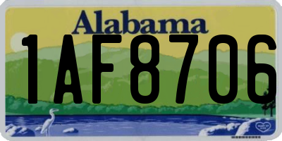 AL license plate 1AF8706