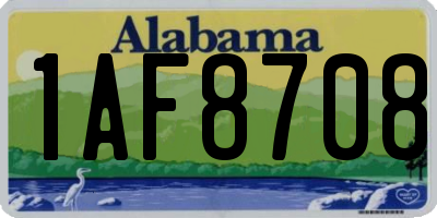 AL license plate 1AF8708