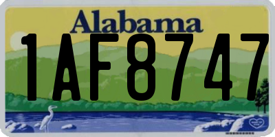 AL license plate 1AF8747