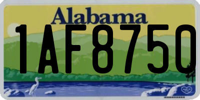 AL license plate 1AF8750