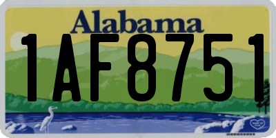 AL license plate 1AF8751
