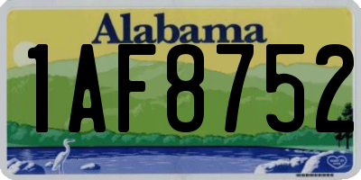 AL license plate 1AF8752