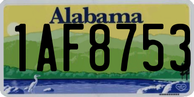 AL license plate 1AF8753