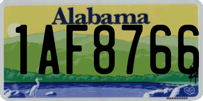 AL license plate 1AF8766