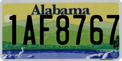 AL license plate 1AF8767