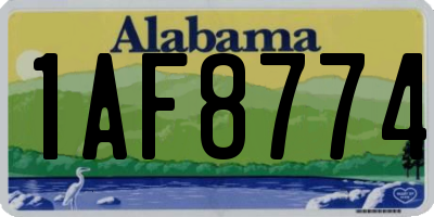 AL license plate 1AF8774