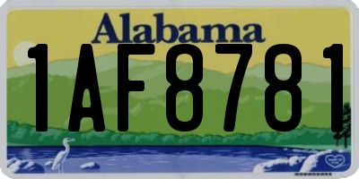 AL license plate 1AF8781
