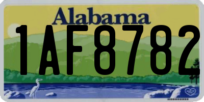 AL license plate 1AF8782