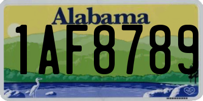 AL license plate 1AF8789