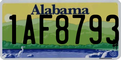 AL license plate 1AF8793