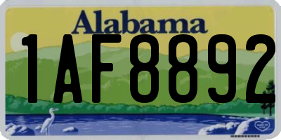 AL license plate 1AF8892