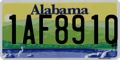 AL license plate 1AF8910