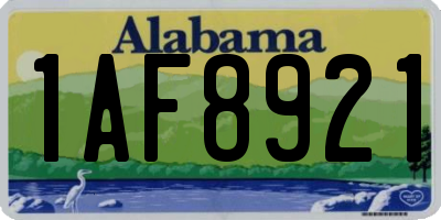 AL license plate 1AF8921