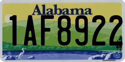 AL license plate 1AF8922