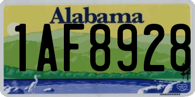 AL license plate 1AF8928