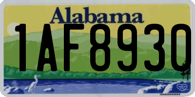 AL license plate 1AF8930