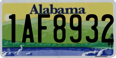 AL license plate 1AF8932