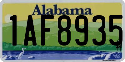 AL license plate 1AF8935