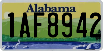 AL license plate 1AF8942