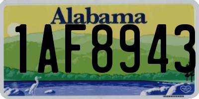 AL license plate 1AF8943