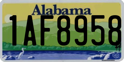AL license plate 1AF8958