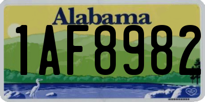 AL license plate 1AF8982
