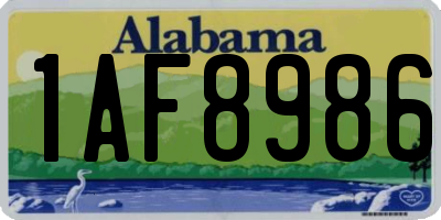 AL license plate 1AF8986
