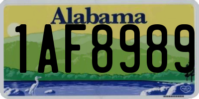AL license plate 1AF8989
