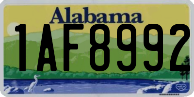 AL license plate 1AF8992