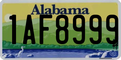 AL license plate 1AF8999