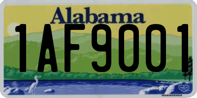 AL license plate 1AF9001