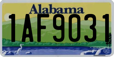 AL license plate 1AF9031