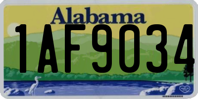 AL license plate 1AF9034