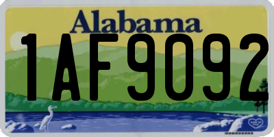 AL license plate 1AF9092
