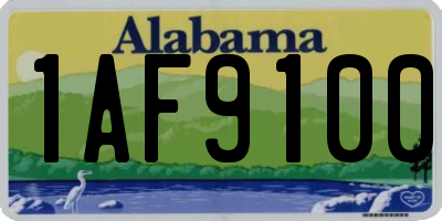 AL license plate 1AF9100