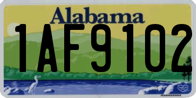 AL license plate 1AF9102