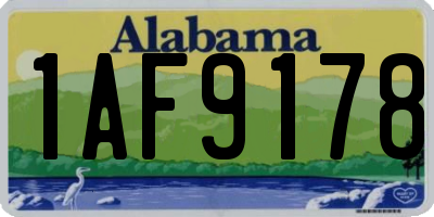 AL license plate 1AF9178