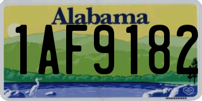 AL license plate 1AF9182