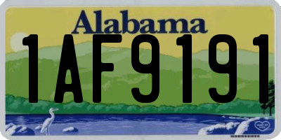 AL license plate 1AF9191