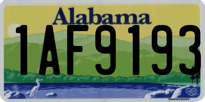 AL license plate 1AF9193