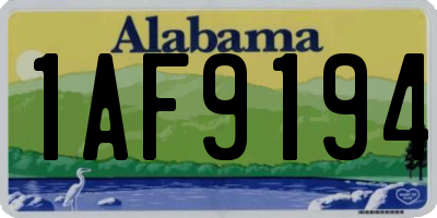 AL license plate 1AF9194