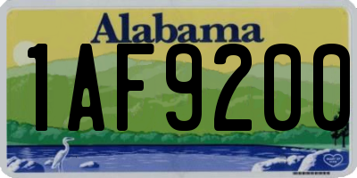 AL license plate 1AF9200