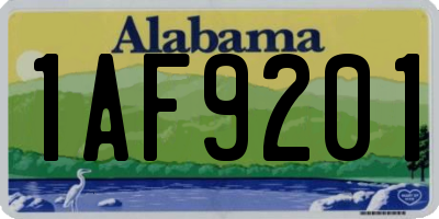 AL license plate 1AF9201