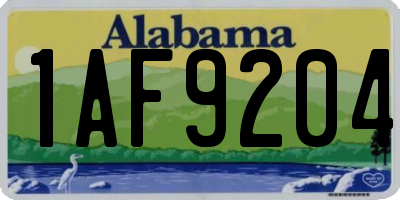 AL license plate 1AF9204