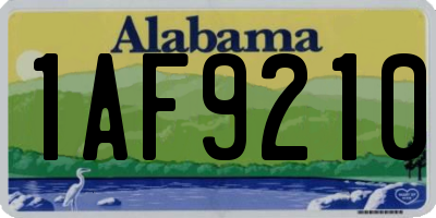 AL license plate 1AF9210