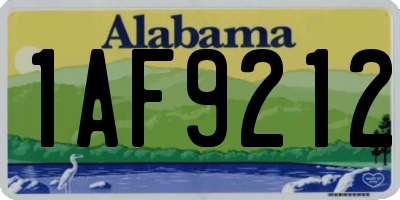 AL license plate 1AF9212